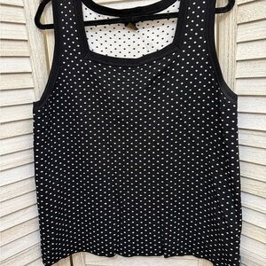 Elegant Black and White Polka Dot Tank Top